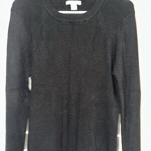Black Ribbed Knit Sweater Nine West
